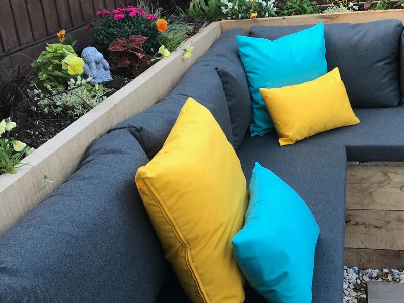 Bespoke outdoor cushions for garden furniture foam filling options