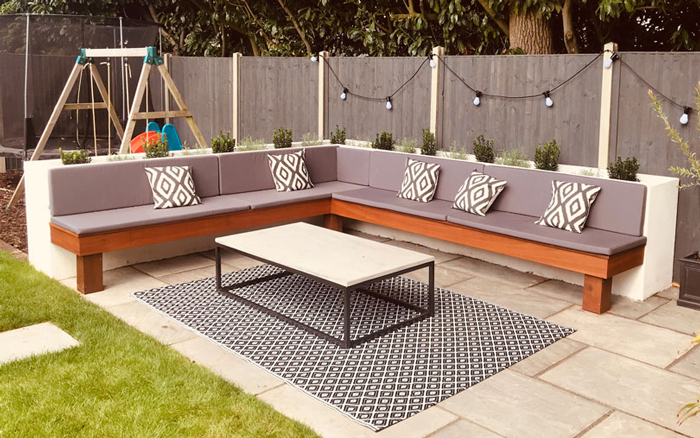 Slim foam outdoor cushions are perfect for sloping backrests as an alternative to hollow fibre cushions.